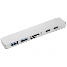Концентратор USB-C PowerPlant CA911684 USB-C-2хUSB3.0, HDMI, SD, microSD, 2хUSB-C