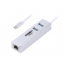 Концентратор USB Type-C Maxxter 2хUSB3.0, RJ-45, microSD/TF, метал, Grey (NECH-2P-SD-01) (30889-03)