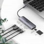 Концентратор USB Type-C Ugreen CM195 2xUSB 3.0 + HDMI + Cardreader, Gray (70411) (34059-03)