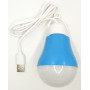 USB-світильник з LED-лампочкою Dengos, шнур ~1м, 5V, 5W, Blue (LED-BULB-5V5W-BLUE)