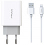 Мережевий зарядний пристрій Proda PD-A28i (2USB 2.4A) White (PD-A28i-WH) + кабель Ligthtning (34240-03)