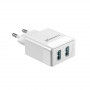 Мережевий зарядний пристрій Grand-X (2xUSB 2.4А) White (CH-50W) (27281-03)