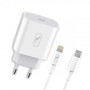 Зарядний пристрій SkyDolphin SC18EL PD2.0 (1USB-С, 3A) White (MZP-000156) + кабель Lightning (26623-03)