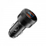 Автомобільний зарядний пристрій SkyDolphin SZ05 Aluminium Double QC3.0 (2USB, 3.1A) Black (AZP-000084) (26673-03)