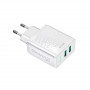 Мережевий зарядний пристрій Grand-X (2xUSB 3.1А) White (CH-60W) (24604-03)