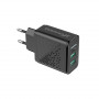 Мережевий зарядний пристрій Grand-X (2xUSB 3.1А) Black (CH-60) (23186-03)