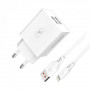 Зарядний пристрій SkyDolphin SC30L (2USB, 2.1A) White (MZP-000112) + кабель Lightning