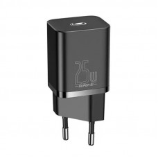 Мережевий зарядний пристрій Baseus Super Si Quick Charger 1C (1USB-C) 25W Black (CCSP020101)