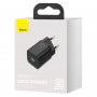 Мережевий зарядний пристрій Baseus Super Si Quick Charger 1C (1USB-C) 25W Black (CCSP020101) (33627-03)