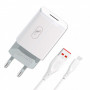 Мережевий зарядний пристрій SkyDolphin SC06V (1USBx2.4A) White (MZP-000180) + кабель microUSB (28398-03)