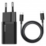 Мережевий зарядний пристрій Baseus Super Si Quick Charger 1C (1USB-C) 25W Black (TZCCSUP-L01) + кабель Type-C (33628-03)