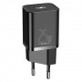 Мережевий зарядний пристрій Baseus Super Si Quick Charger 1C (1USB-C) 25W Black (TZCCSUP-L01) + кабель Type-C (33628-03)