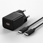 Мережевий зарядний пристрій Baseus Super Si Quick Charger 1C (1USB-C) 25W Black (TZCCSUP-L01) + кабель Type-C (33628-03)