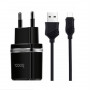 Зарядний пристрій Hoco C12 Smart (2USB, 2.4А) Black (6957531064114) + кабель MicroUSB (32458-03)