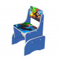 Парта шкільна "Супергерой" ПШ047 (1) ЛДСП, колір синій, 69*45 см, + 1 стілець, з пеналом