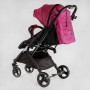 Візок прогулянковий дитячий "JOY" Comfort L-20115 колір РОЖЕВИЙ, рама сталь з алюмінієм, футкавер, підсклянник, телескопічна ручка
